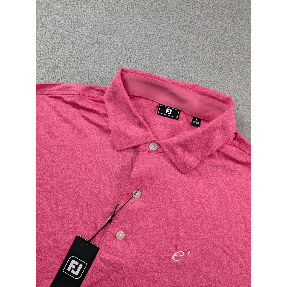 Footjoy Speckle Print Golf Polo Pink Lemonade Mens Large 33273 NWT